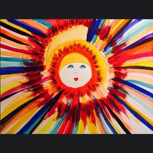 Sun Girl Original Giclee Art by Rochelle Eno marked # 1/50. Size 18”x24”. Framed